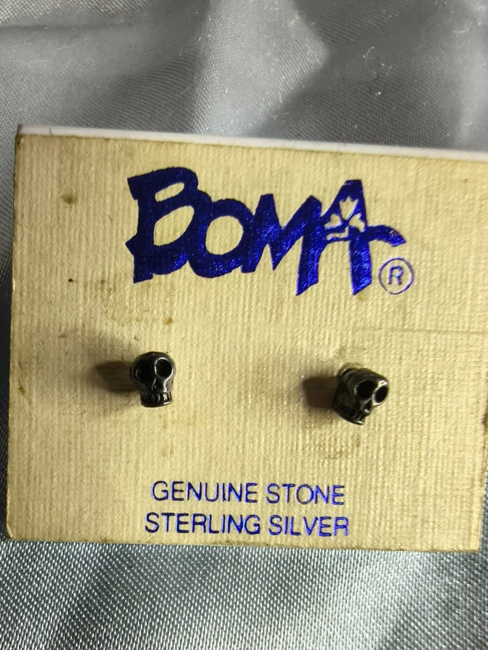 Sterling 925 Boma Skull Head Earrings
